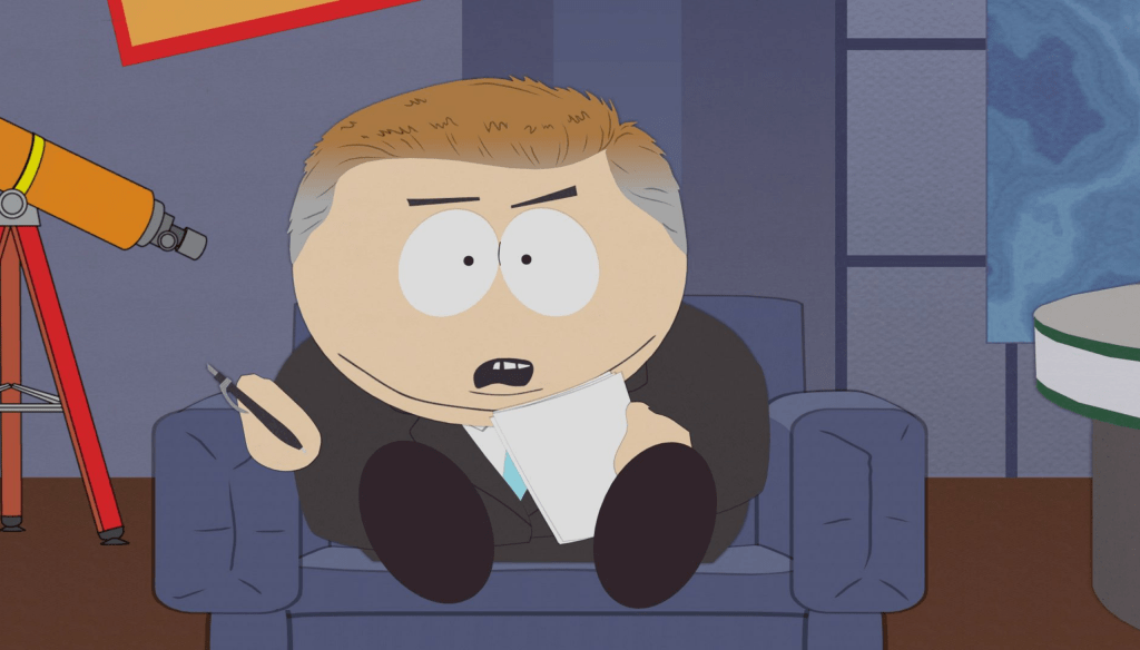 Cartman in una scena della serie South Park