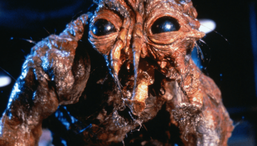 Jeff Goldblum in una scena di La mosca (1983) di David Cronenberg