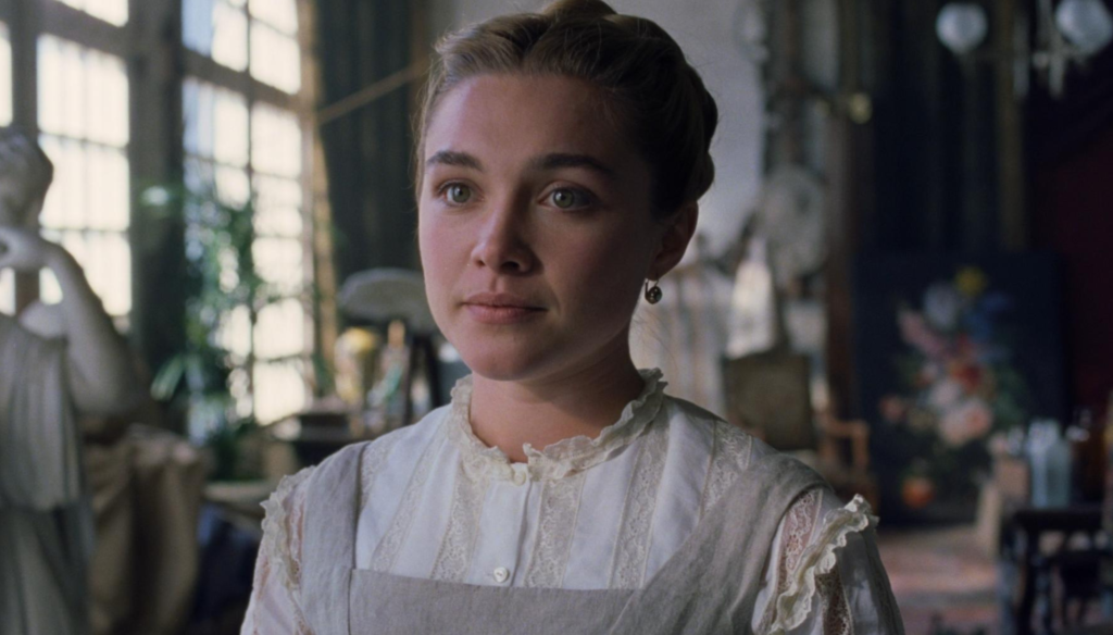 Florence Pugh in una scena di Piccole donne (2019) di Greta Gerwig