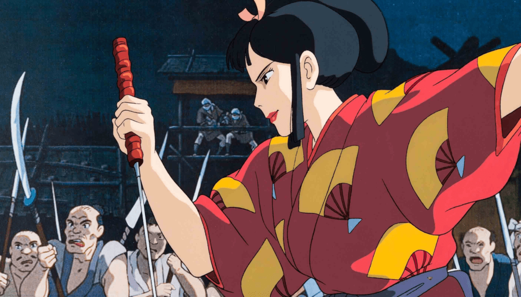 Lady Eboshi in una scena di La principessa Mononoke (1997) di Hayao Miyazaki