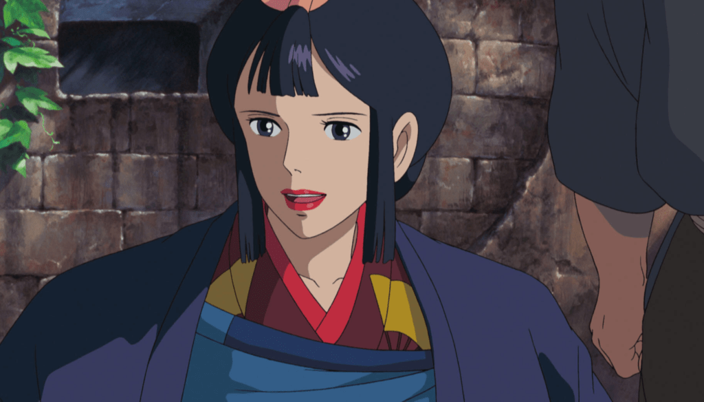 Lady Eboshi in una scena di La principessa Mononoke (1997) di Hayao Miyazaki
