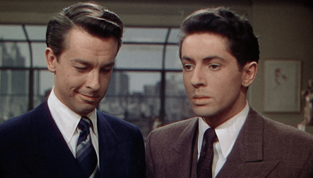 John Dall e Farley Granger in una scena di Nodo alla gola (1948) di Alfred Hitchcock