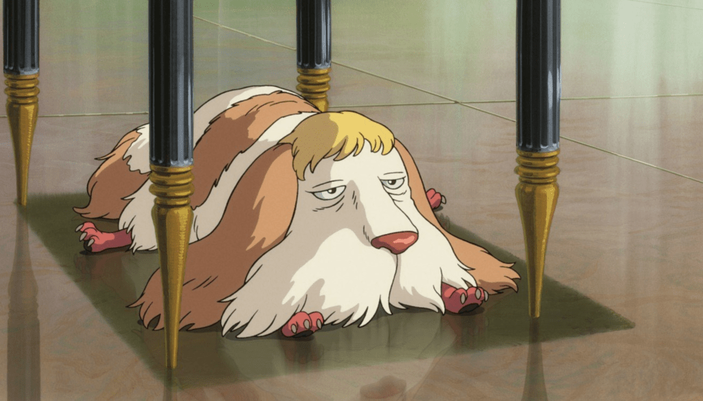 Heel in una scena di Il castello errante di Howl (2004) di Hayao Miyazaki