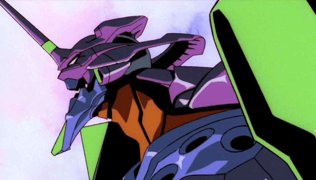 EVA-01 in una scena di Neon Genesis Evangelion (1995 - 1996) di Hideaki Anno