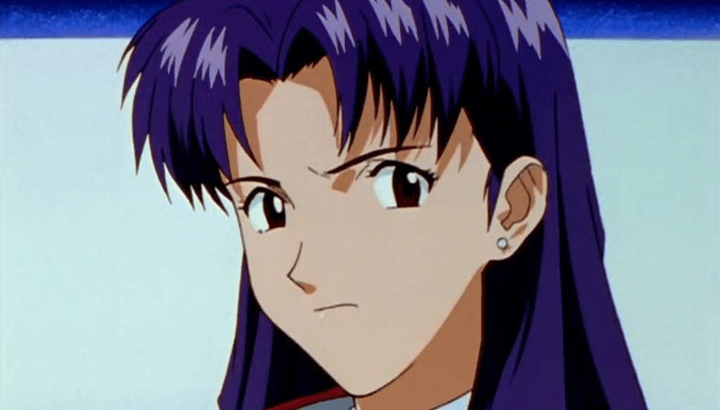 Misato in una scena di Neon Genesis Evangelion (1995 - 1996) di Hideaki Anno