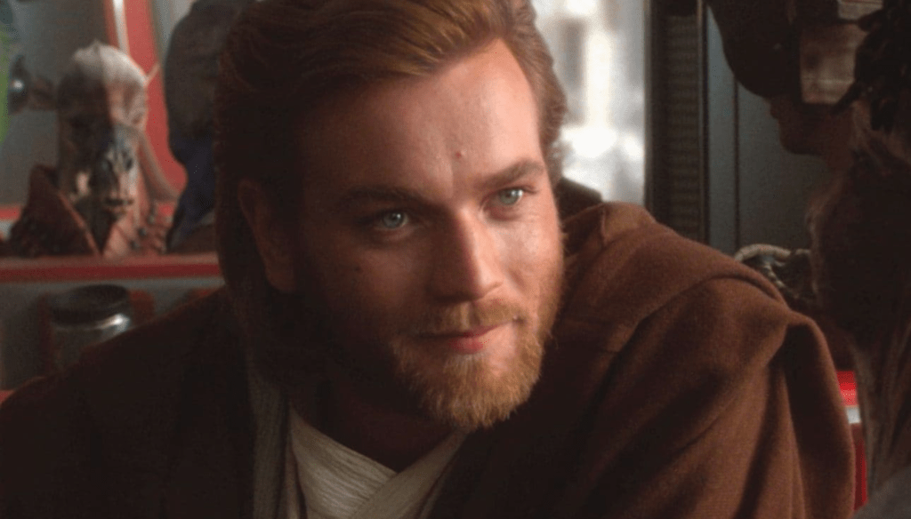 Ewan McGregor in una scena di Star Wars: L'attacco dei cloni (2002) di George Lucas