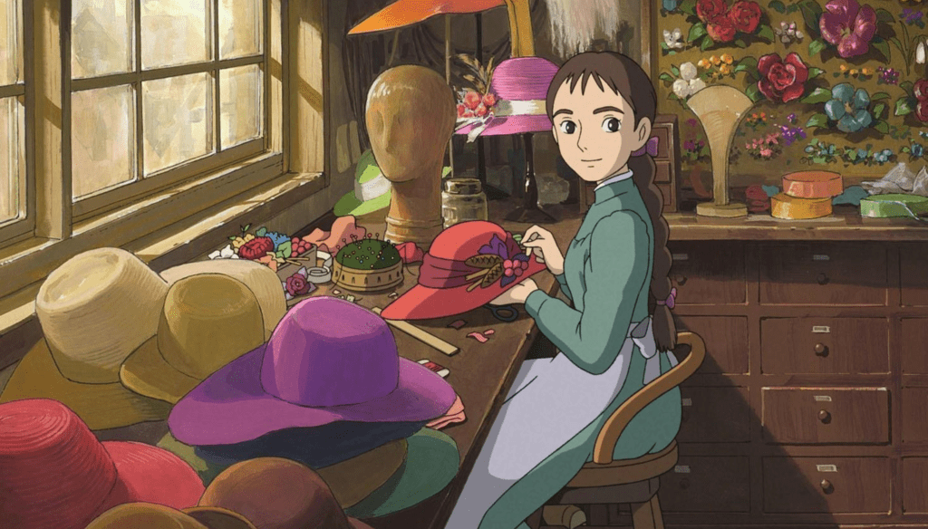 Sophie in una scena di Il castello errante di Howl (2004) di Hayao Miyazaki