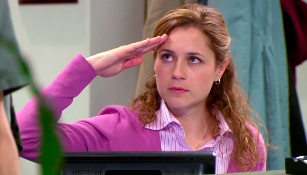 Jenna Fischer in una scena di The Office (2005 - 2013)