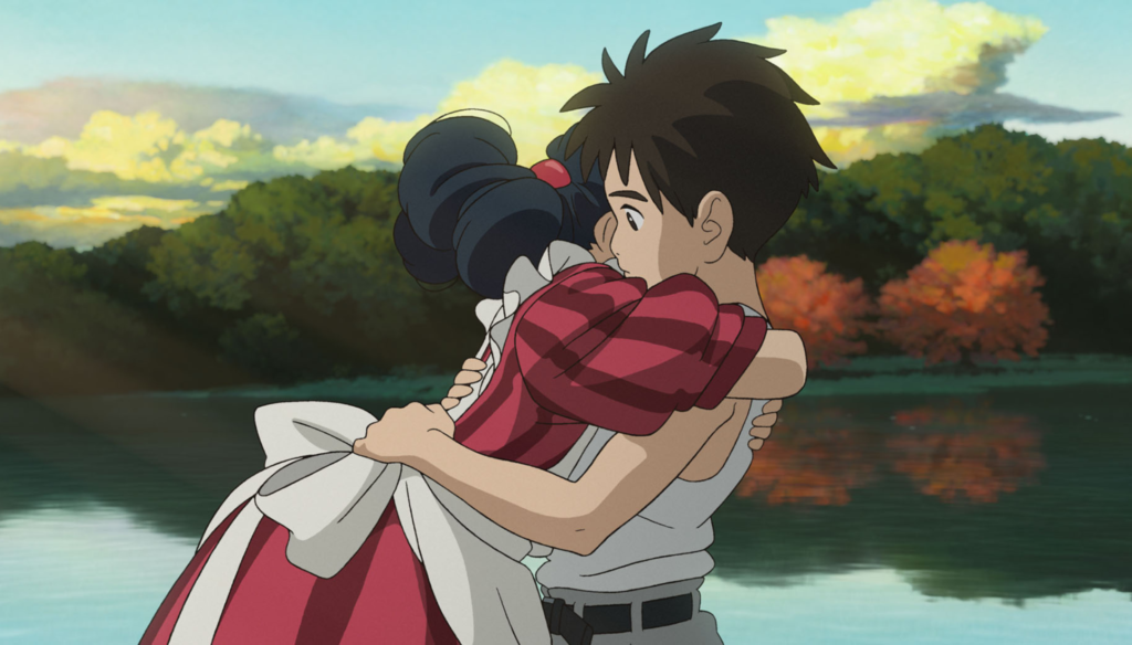 Mahito e Hisako in una scena de Il ragazzo e l'airone (2023) di Hayao Miyazaki