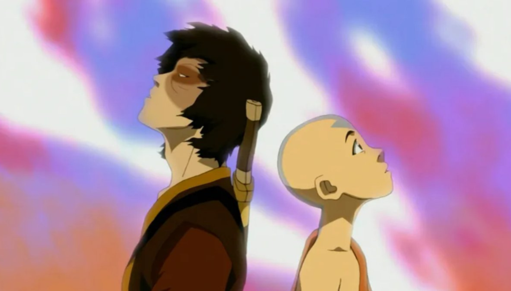 Aang e Zuko in una scena di Avatar - La leggenda di Aang (2005-2008) di Michael Dante DiMartino e Bryan Konietzko