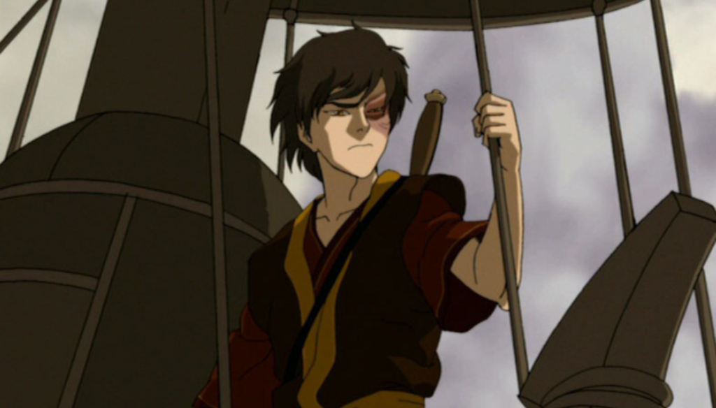 Zuko in una scena di Avatar - La leggenda di Aang (2005-2008) di Michael Dante DiMartino e Bryan Konietzko