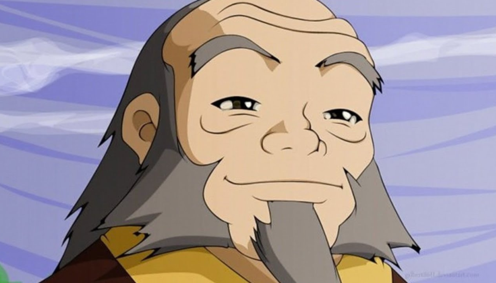 Iroh in una scena di Avatar - La leggenda di Aang (2005-2008) di Michael Dante DiMartino e Bryan Konietzko