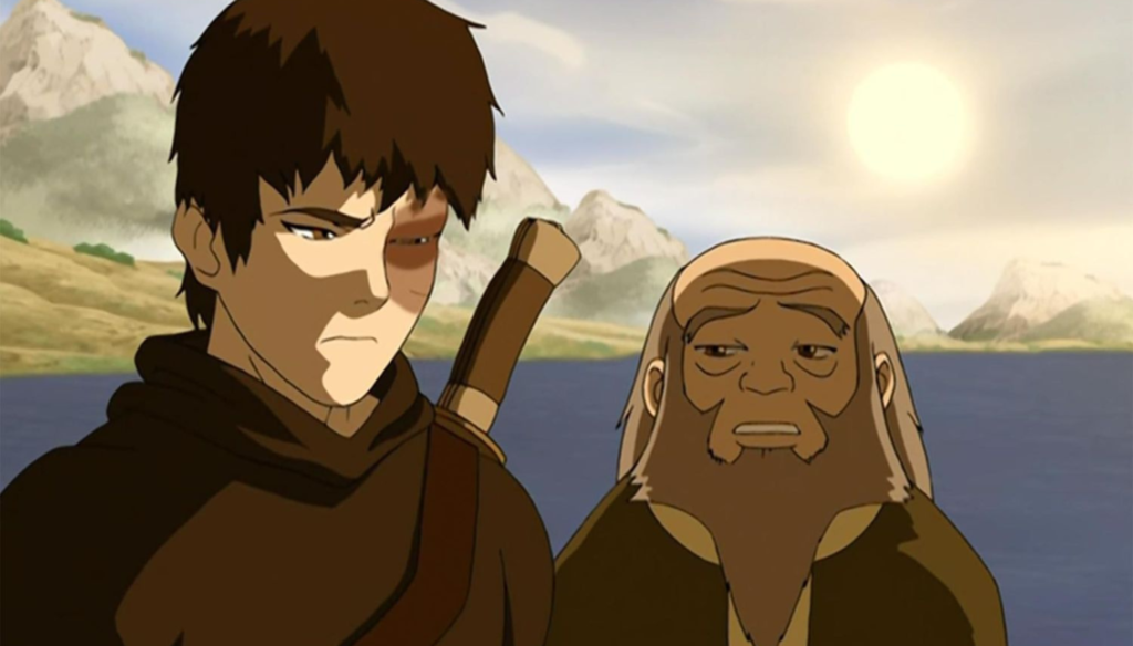 Iroh e Zuko in una scena di Avatar - La leggenda di Aang (2005-2008) di Michael Dante DiMartino e Bryan Konietzko