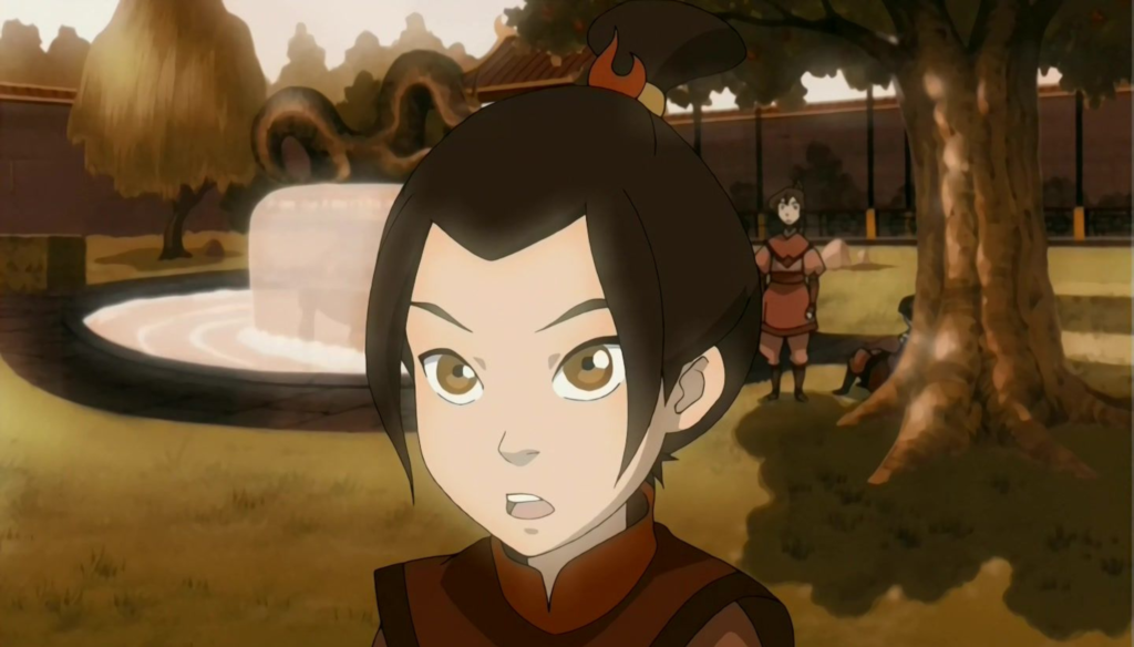 Azula da bambina in una scena di Avatar - La leggenda di Aang (2005-2008) di Michael Dante DiMartino e Bryan Konietzko