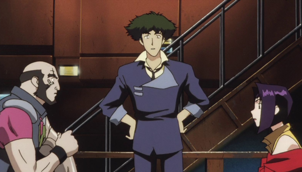 Jet, Spike e Faye nella serie anime Cowboy Bebop (1998-1999) di Shin'ichirō Watanabe
