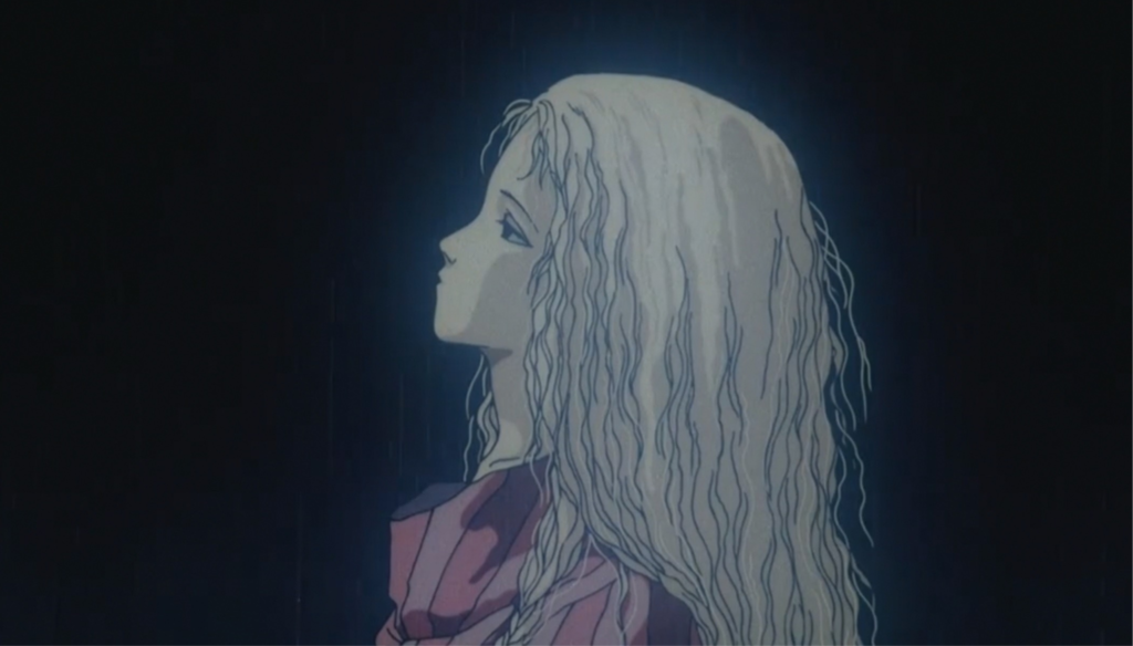 La bambina in una scena di L'uovo dell'angelo (1985) di Mamoru Oshii