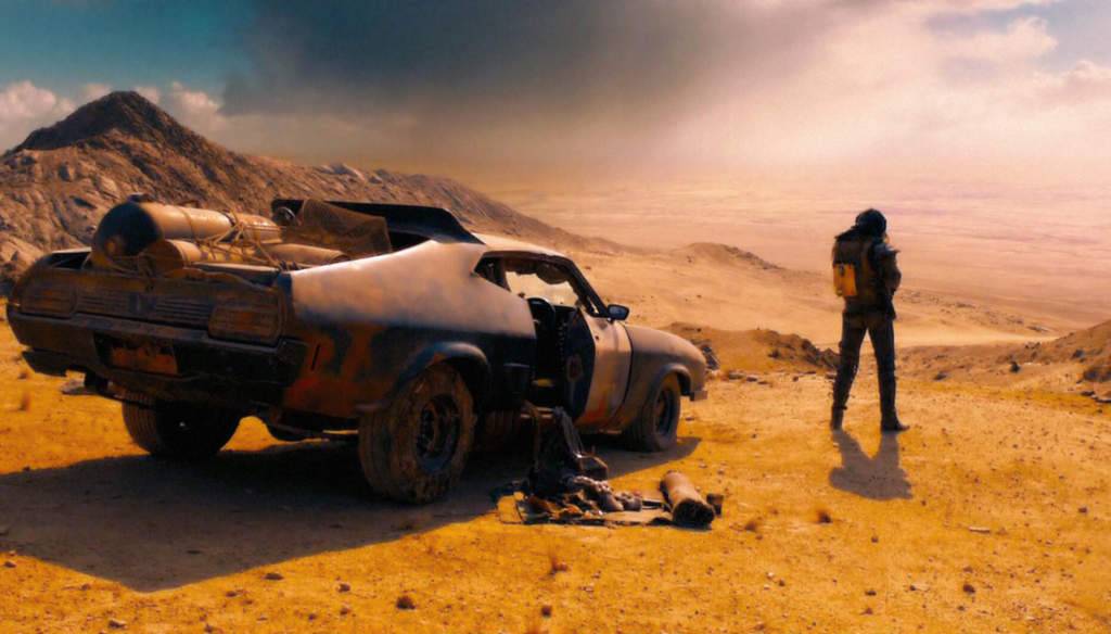 Tom Hardy come Mad Max in una scena di Mad Max: Fury Road (2015) di George Miller