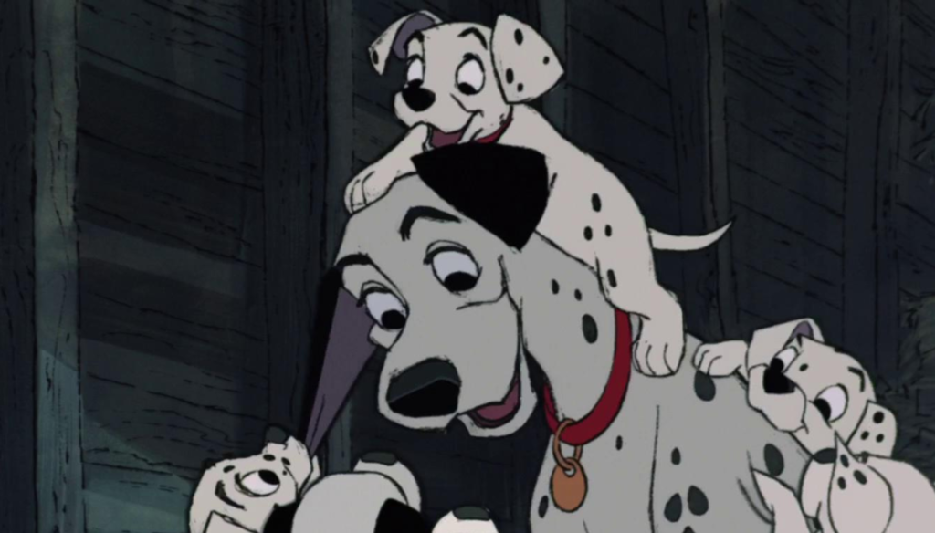 Pongo con i cuccioli in una scena di La carica dei 101 (1961), diciassettesimo Classico Disney