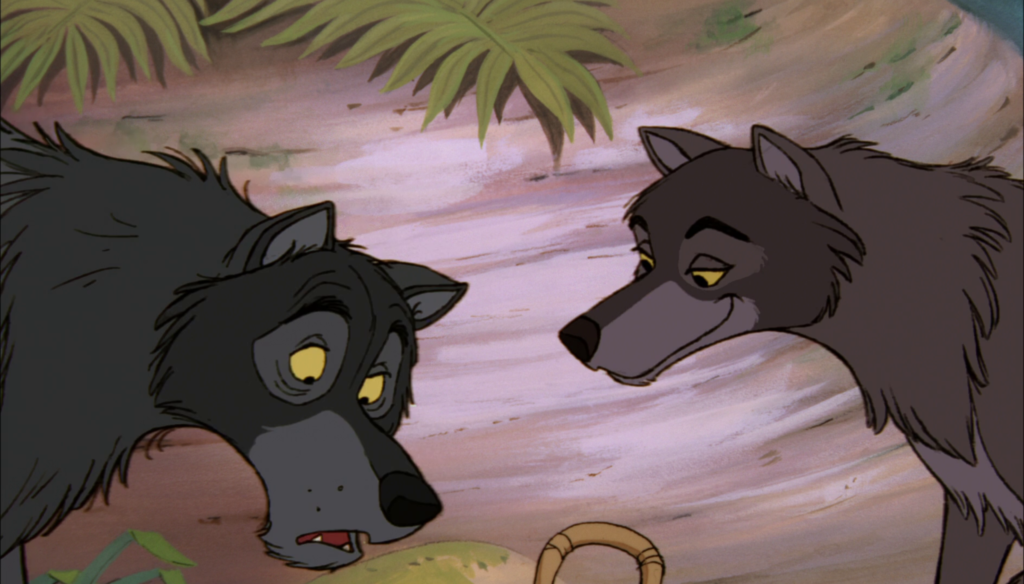 I lupi in una scena de Il libro della giungla (1967) di Wolfgang Reitherman, il diciannovesimo Classico Disney