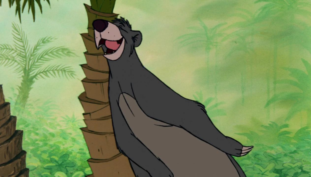 Baloo in una scena de Il libro della giungla (1967) di Wolfgang Reitherman, il diciannovesimo Classico Disney