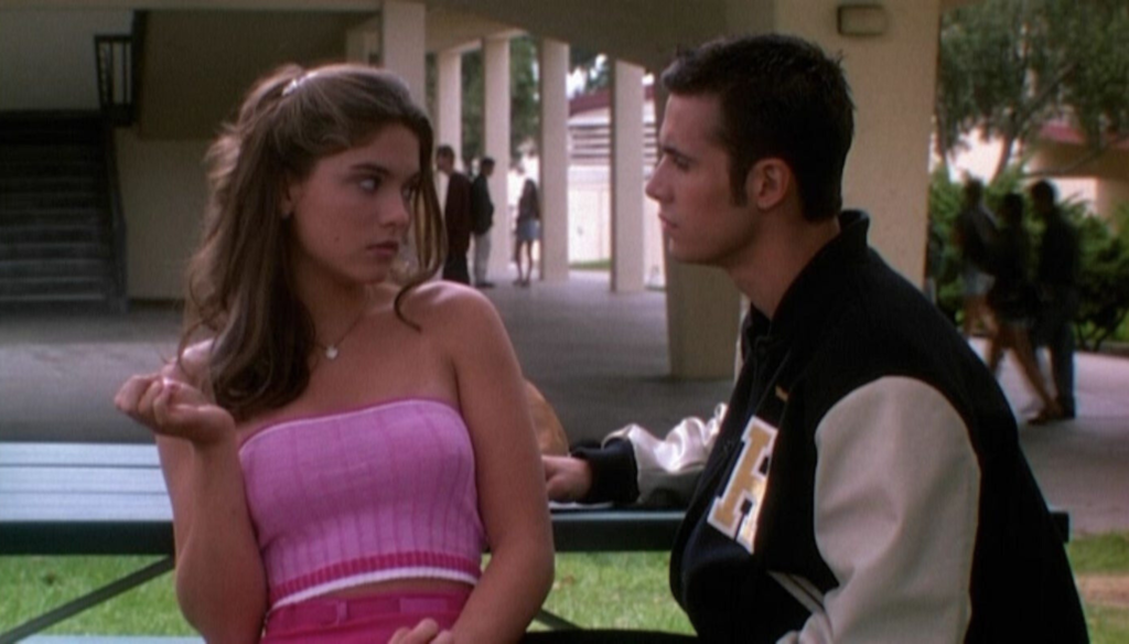 Jodi Lyn O'Keefe e Freddie Prinze Jr. in una scena di She's all that (1999) di Robert Iscove