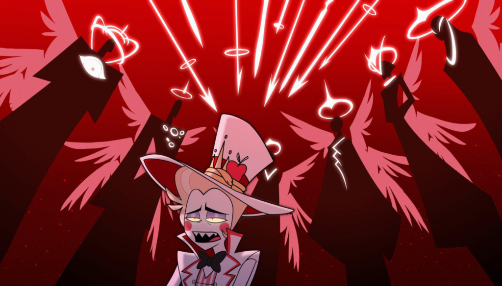 Lucifero in una scena di Hazbin Hotel (2023 - ...)