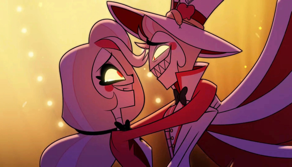 Lucifero e Charlie in una scena di Hazbin Hotel (2023 - ...)