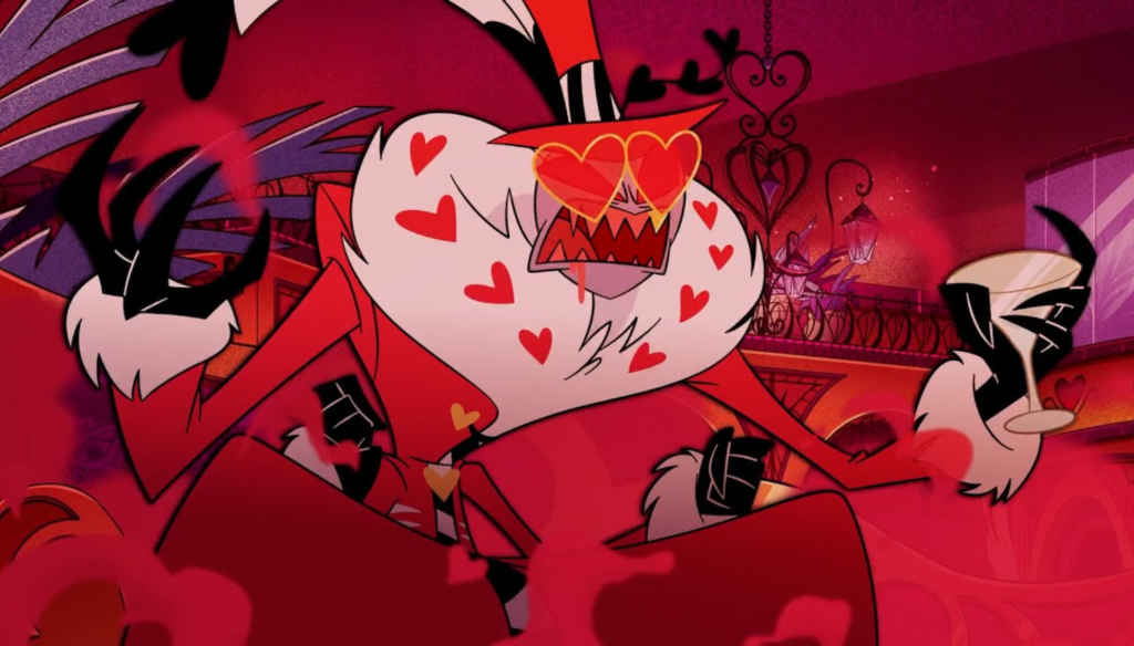 Valentino furioso in una scena di Hazbin Hotel (2023 - ...)