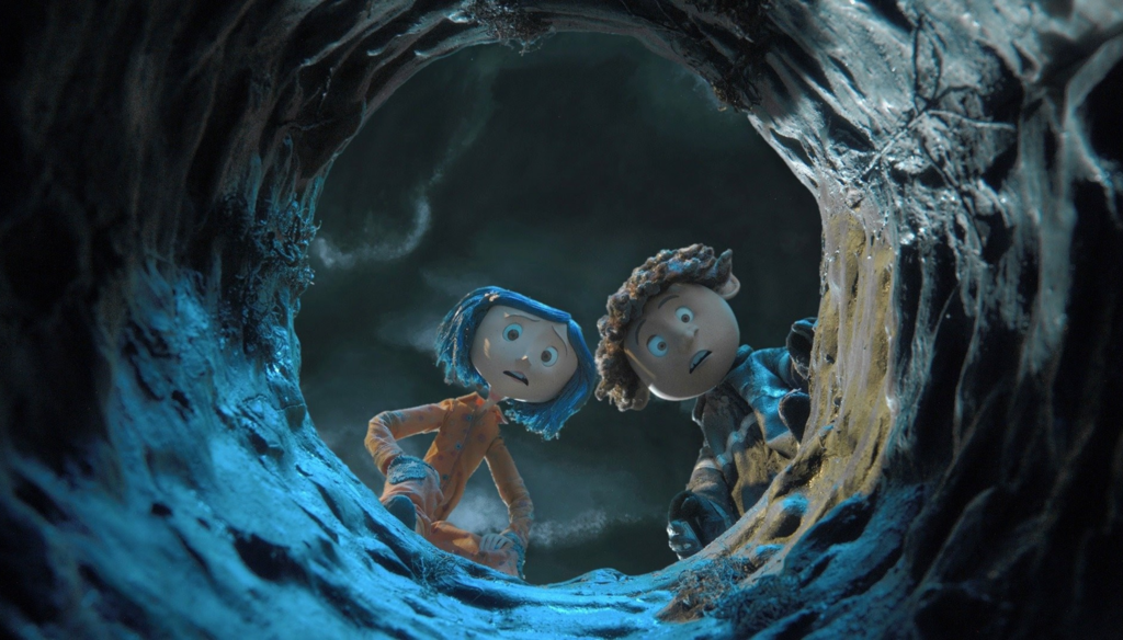 Coraline e Wybie  in una scena di Coraline e la porta magica (2009) di Henry Selick