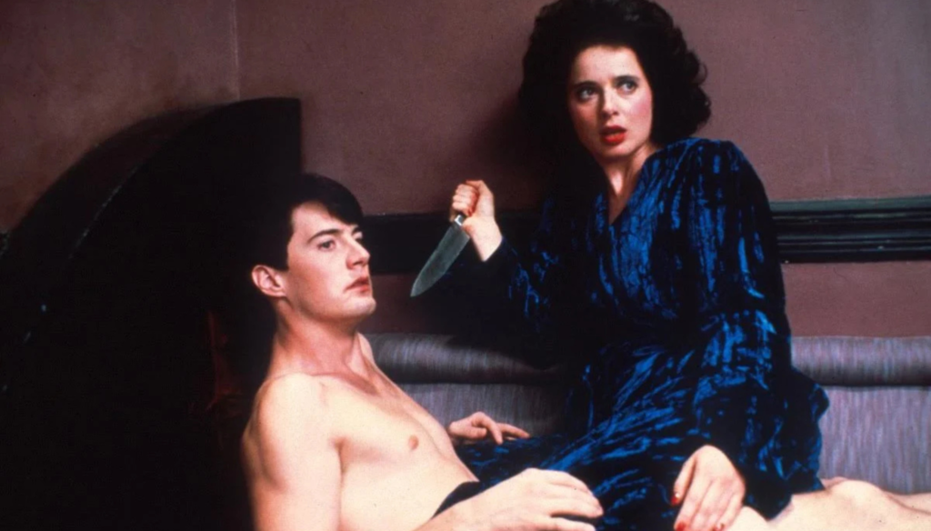 Isabella Rossellini e Kyle MacLachlan in una scena di Velluto Blu (1986) di David Lynch