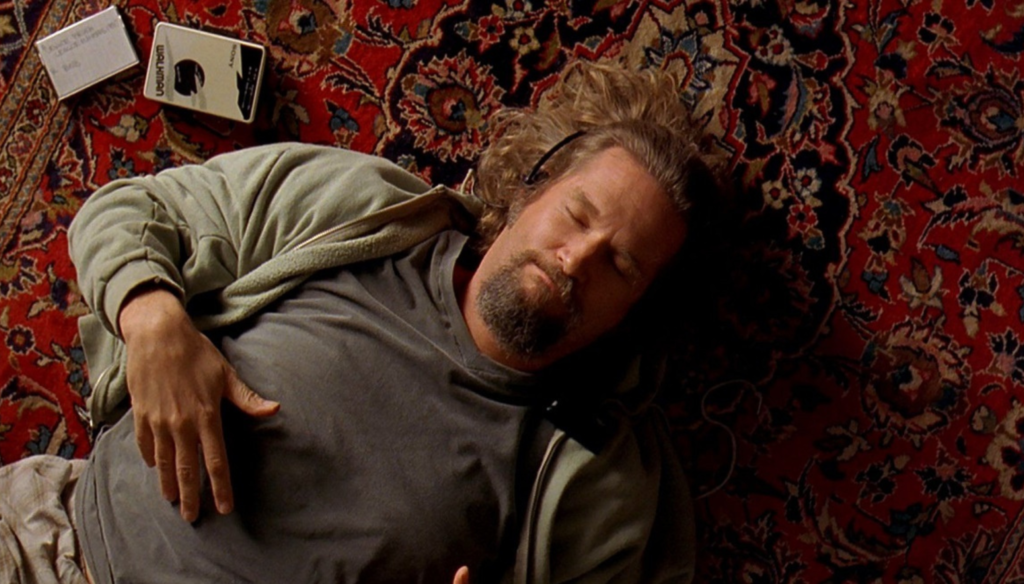 Jeff Bridges in una scena di Il grande Lebowski (1998) di Joel ed Ethan Coen