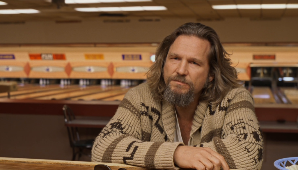 Jeff Bridges in una scena di Il grande Lebowski (1998) di Joel ed Ethan Coen