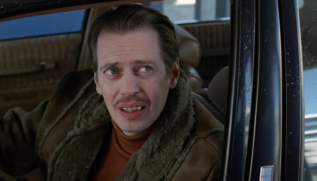 Steve Buscemi in una scena di Fargo (1996) di Joel e Ethan Coen