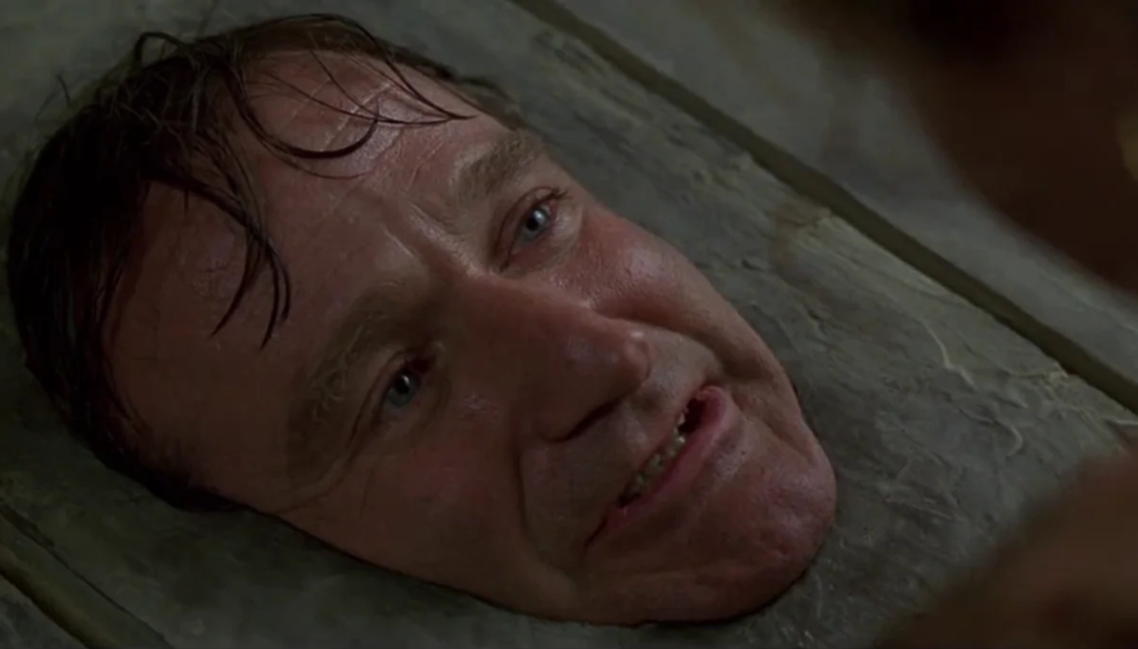 Robin Williams in una scena di Jumanji (1995) di Joe Johnston