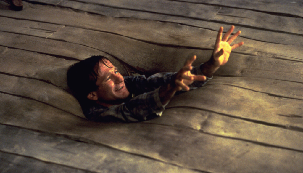 Robin Williams in una scena di Jumanji (1995) di Joe Johnston