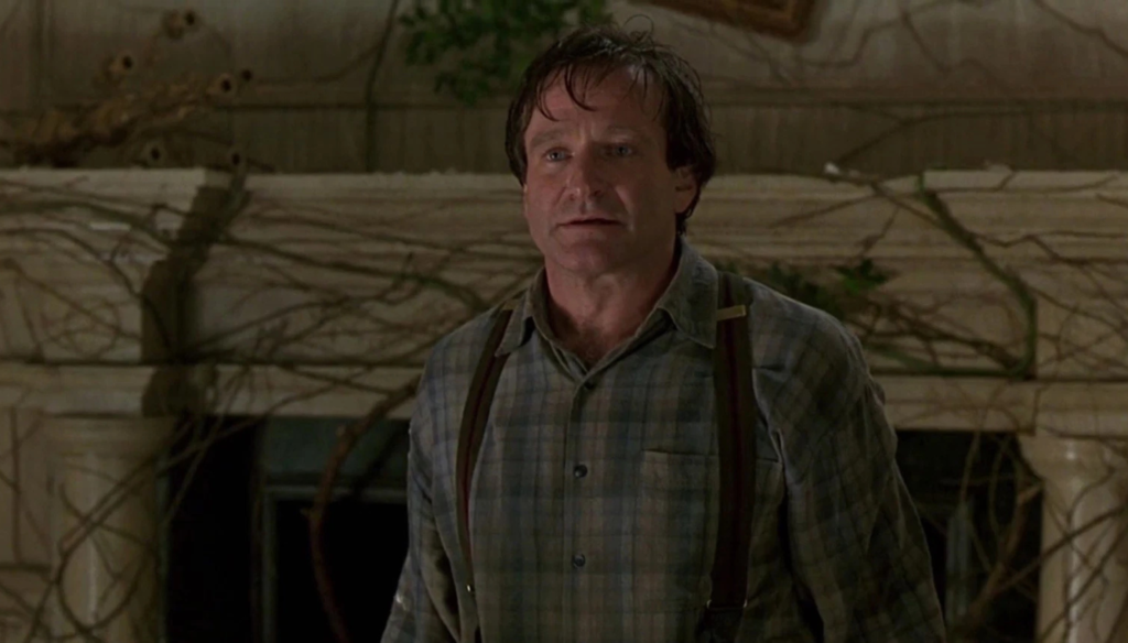 Robin Williams in una scena di Jumanji (1995) di Joe Johnston