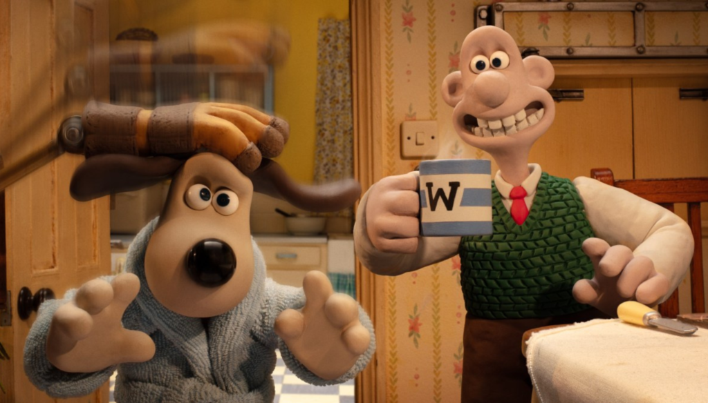 Wallace e Gromit in una scena di Wallace & Gromit: Vengeance Most Fowl (2024) di Nick Park e Merlin Crossingham